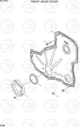 9180 FRONT GEAR COVER HL770-7, Hyundai