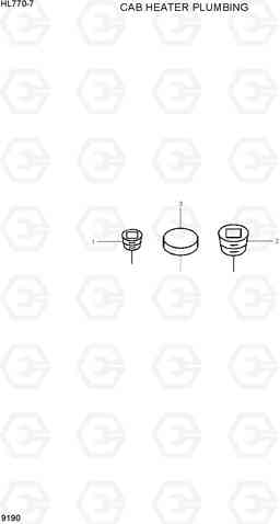 9190 CAB HEATER PLUMBING HL770-7, Hyundai