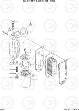 9240 OIL FILTER AND COOLER HEAD HL770-7, Hyundai