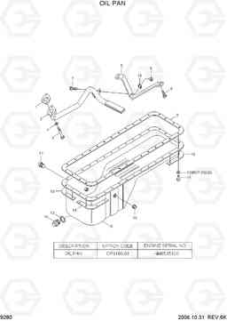 9280 OIL PAN(ENG S/NO.:-#46535100) HL770-7, Hyundai