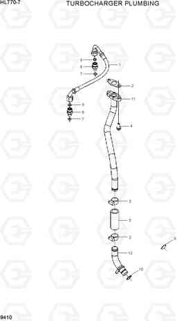 9410 TURBOCHARGER PLUMBING HL770-7, Hyundai