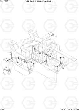 3110 GREASE PIPING(REAR) HL770-7A, Hyundai