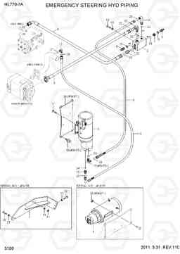 3150 EMERGENCY STEERING HYD PIPING HL770-7A, Hyundai