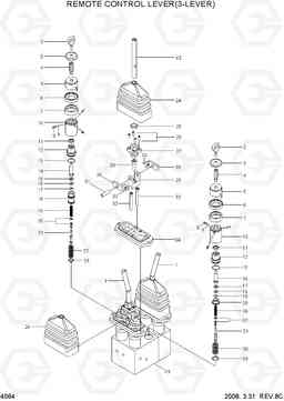 4064 REMOTE CONTROL LEVER(3-LEVER) HL770-7A, Hyundai