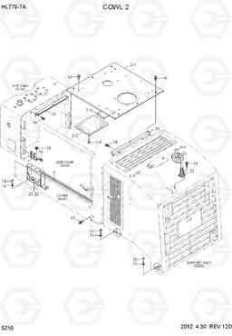 5210 COWL 2 HL770-7A, Hyundai