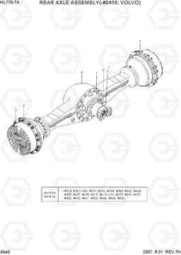 6340 REAR AXLE ASSEMBLY(-#0458, VOLVO) HL770-7A, Hyundai