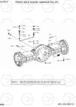 6400 FRONT AXLE CASING 1(#0459-#1720, ZF) HL770-7A, Hyundai