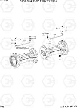 6830 REAR AXLE PART GROUP(#1721-) HL770-7A, Hyundai