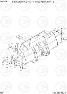 7067 BUCKET(4.0M3, 2TOOTH & SEGMENT) HL770-7A, Hyundai