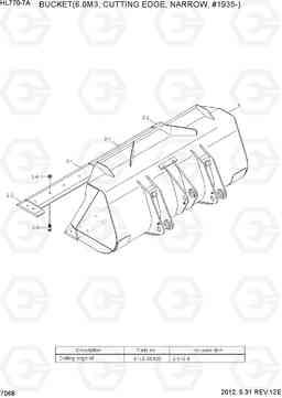 7068 BUCKET(6.0M3,CUTTING EDGE,NARROW,#1935-) HL770-7A, Hyundai