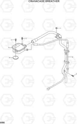 9080 CRANKCASE BREATHER HL770-7A, Hyundai