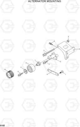 9160 ALTERNATOR MOUNTING HL770-7A, Hyundai