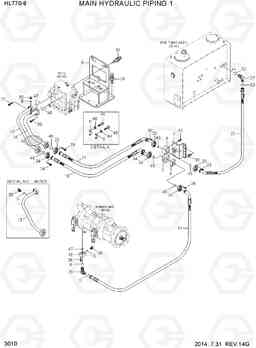 3010 MAIN HYDRAULIC PIPING 1 HL770-9, Hyundai