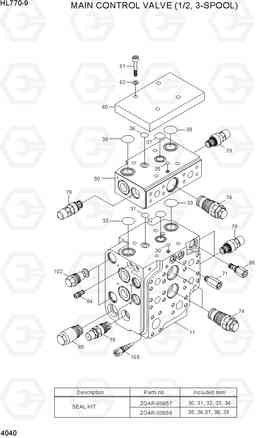 4040 MAIN CONTROL VALVE (1/2, 3-SPOOL) HL770-9, Hyundai