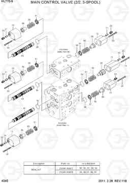 4045 MAIN CONTROL VALVE (2/2, 3-SPOOL) HL770-9, Hyundai