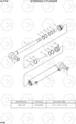 4140 STEERING CYLINDER HL770-9, Hyundai