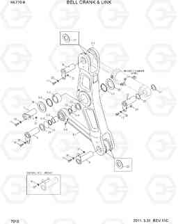 7010 BELL CRANK & LINK HL770-9, Hyundai