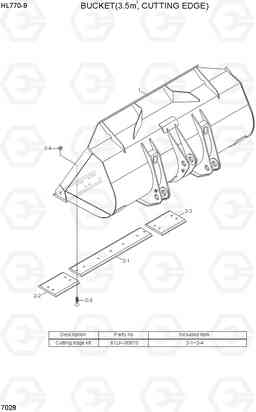 7028 BUCKET(3.5M3, CUTTING EDGE) HL770-9, Hyundai