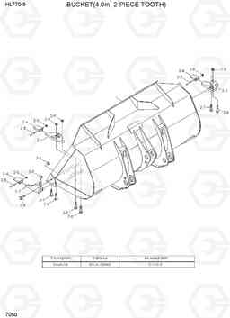 7050 BUCKET(4.0M3, TOOTH, 2-PIECE) HL770-9, Hyundai