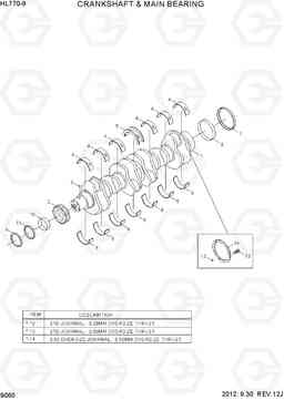 9060 CRANKSHAFT & MAIN BEARING HL770-9, Hyundai