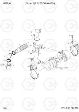 1061 EXHAUST SYSTEM(#0120-) HL770-9A, Hyundai