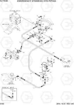 3150 EMERGENCY STEERING HYD PIPING HL770-9A, Hyundai