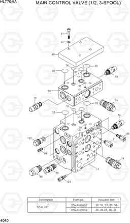 4040 MAIN CONTROL VALVE (1/2, 3-SPOOL) HL770-9A, Hyundai