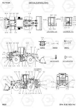 8020 DECALS(ENGLISH) HL770-9A, Hyundai