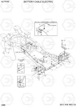2080 BATTERY CABLE ELECTRIC HL770-9S, Hyundai