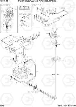 3045 PILOT HYDRAULIC PIPING(3-SPOOL) HL770-9S, Hyundai