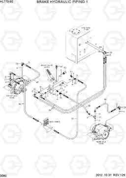 3080 BRAKE HYDRAULIC PIPING 1 HL770-9S, Hyundai