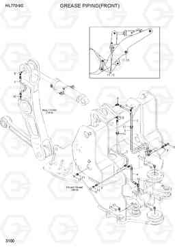 3100 GREASE PIPING(FRONT) HL770-9S, Hyundai