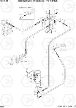 3150 EMERGENCY STEERING HYD PIPING HL770-9S, Hyundai