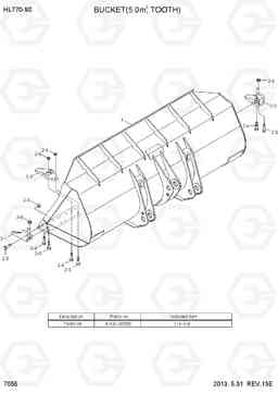 7055 BUCKET(5.0M3, TOOTH) HL770-9S, Hyundai