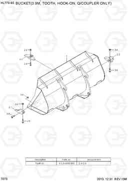 7070 BUCKET ASSY(3.9M3, Q/COUPLER ONLY) HL770-9S, Hyundai