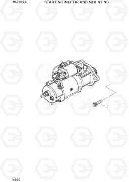 A590 STARTING MOTOR AND MOUNTING HL770-9S, Hyundai