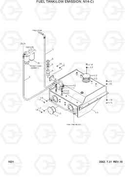 1021 FUEL TANK(LOW EMISSION,N14-C) HL780-3, Hyundai