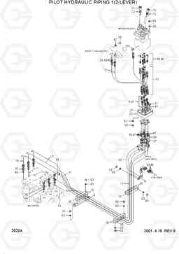 2020A PILOT HYD PIPING 1(2-LEVER, #0087-) HL780-3, Hyundai