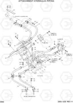 2040 ATTACHMENT HYDRAULIC PIPING HL780-3, Hyundai