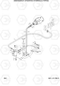 2041 EMERGENCY STEERING HYDRAULIC PIPING HL780-3, Hyundai