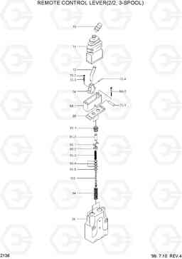 2136 RCV LEVER(2/2, 3-SPOOL. #0011-) HL780-3, Hyundai