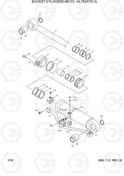 2191 BUCKET CYLINDER(-#0131, HL780XTD-3) HL780-3, Hyundai