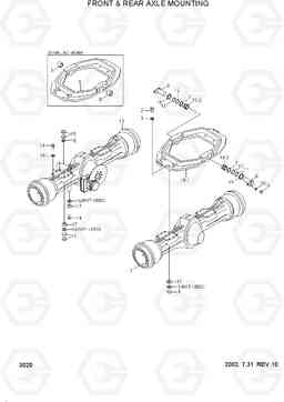 3020 FRONT & REAR AXLE MOUNTING HL780-3, Hyundai