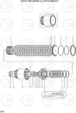 3130 INPUT, REVERSE, CLUTCH GROUP HL780-3, Hyundai