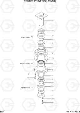 5031 CENTER PIVOT PIN(LOWER) HL780-3, Hyundai