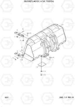 6031 BUCKET(-#0131, 4.7M3, TOOTH) HL780-3, Hyundai