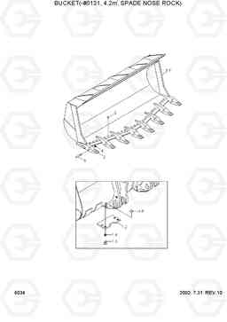 6034 BUCKET(-#0131, 4.2M3, SPADE NOSE ROCK) HL780-3, Hyundai