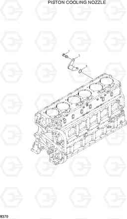 8370 PISTON COOLING NOZZLE HL780-3, Hyundai