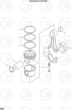 8380 ENGINE PISTON HL780-3, Hyundai