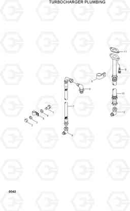 8540 TURBOCHARGER PLUMBING HL780-3, Hyundai